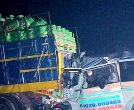 Six people died after an ambulance collided with a truck near Padma Bridge toll plaza