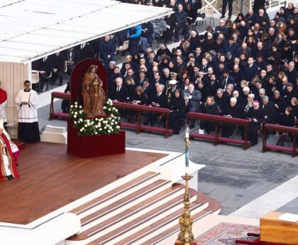 Pope Francis presides over the funeral of predecessor Benedict