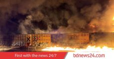 Train derailment sparks massive fire in Ohio

