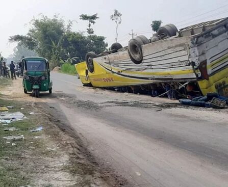 27 passengers injured as bus overturns in Joypurhat