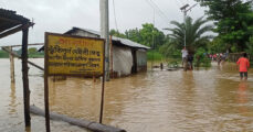 Khagrachhari was flooded due to torrential rains, hundreds of families were trapped
