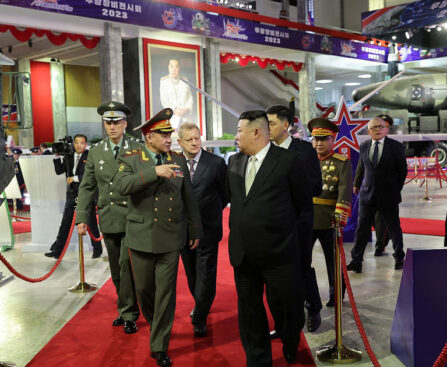 North Korean leader Kim Jong Un discusses arms cooperation with Russian Defense Minister