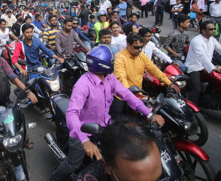 The government has banned motorcycles for three days from January 6.