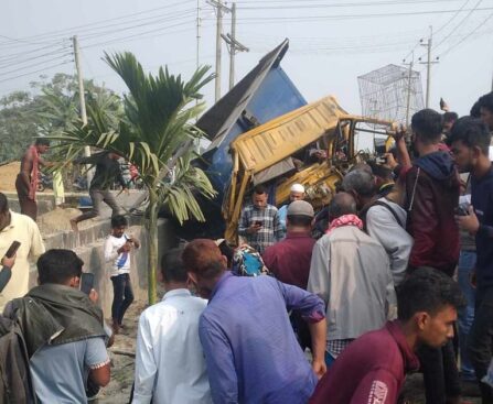3 killed in train collides with sand laden truck in Mymensingh