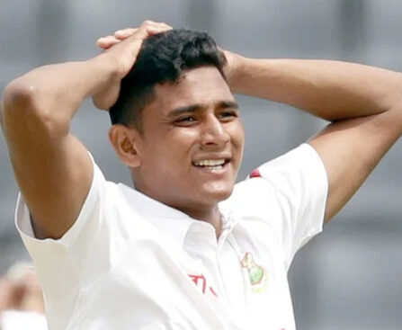 In the Sylhet Test, Sri Lanka was all out for 280 runs on the basis of 3 wickets of Khalid and debutant Naheed.