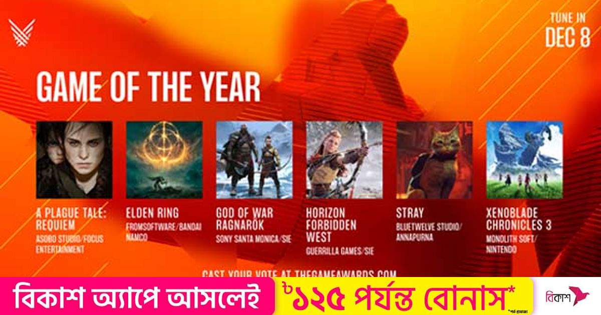 The award for Game of the Year comes down to two behemoths - will 'God of War' or 'Elden Ring' win?