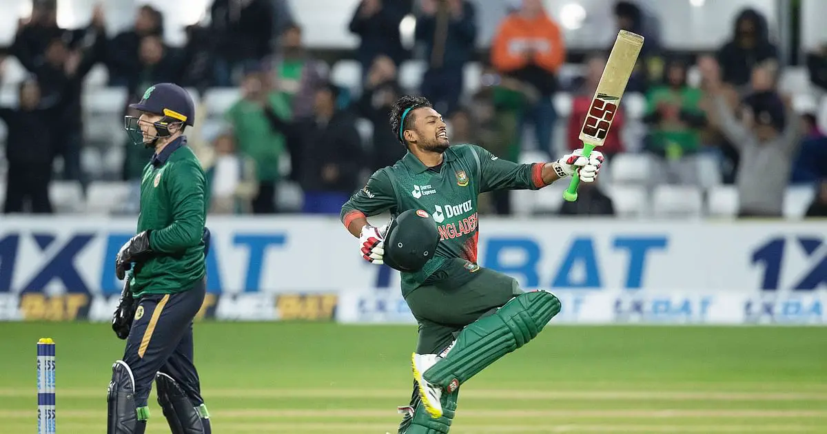 Shanto's maiden ODI ton, Mushfiq's resilience steer Bangladesh to hard-fought win over Ireland