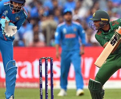 India restricted Bangladesh to 256-8 in World Cup match
